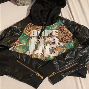 “Dope” crop top hoodie